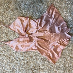 Satin pink romper